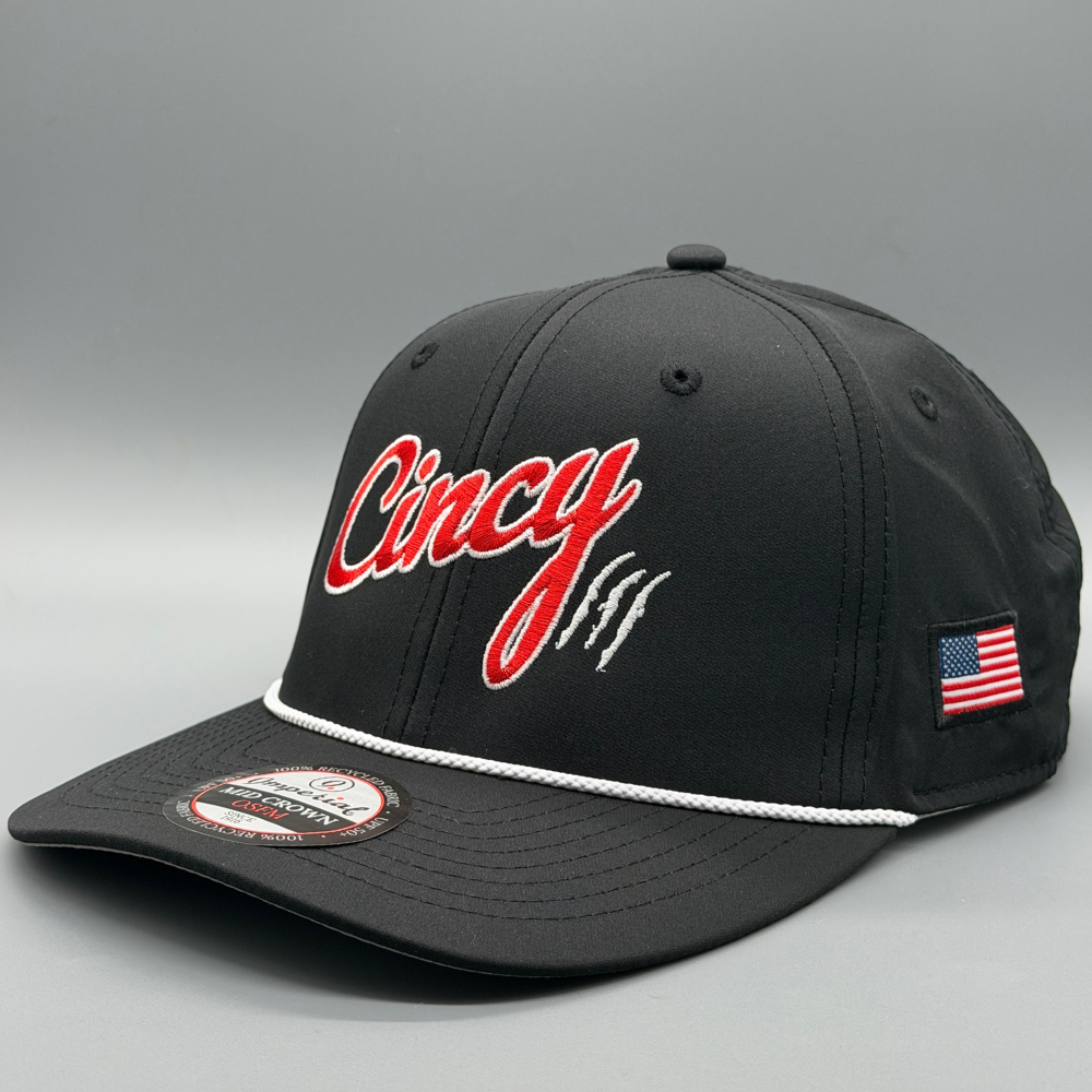 Mid-Crown Rope Hat - Red Eclipse Logo – The Cincy Hat