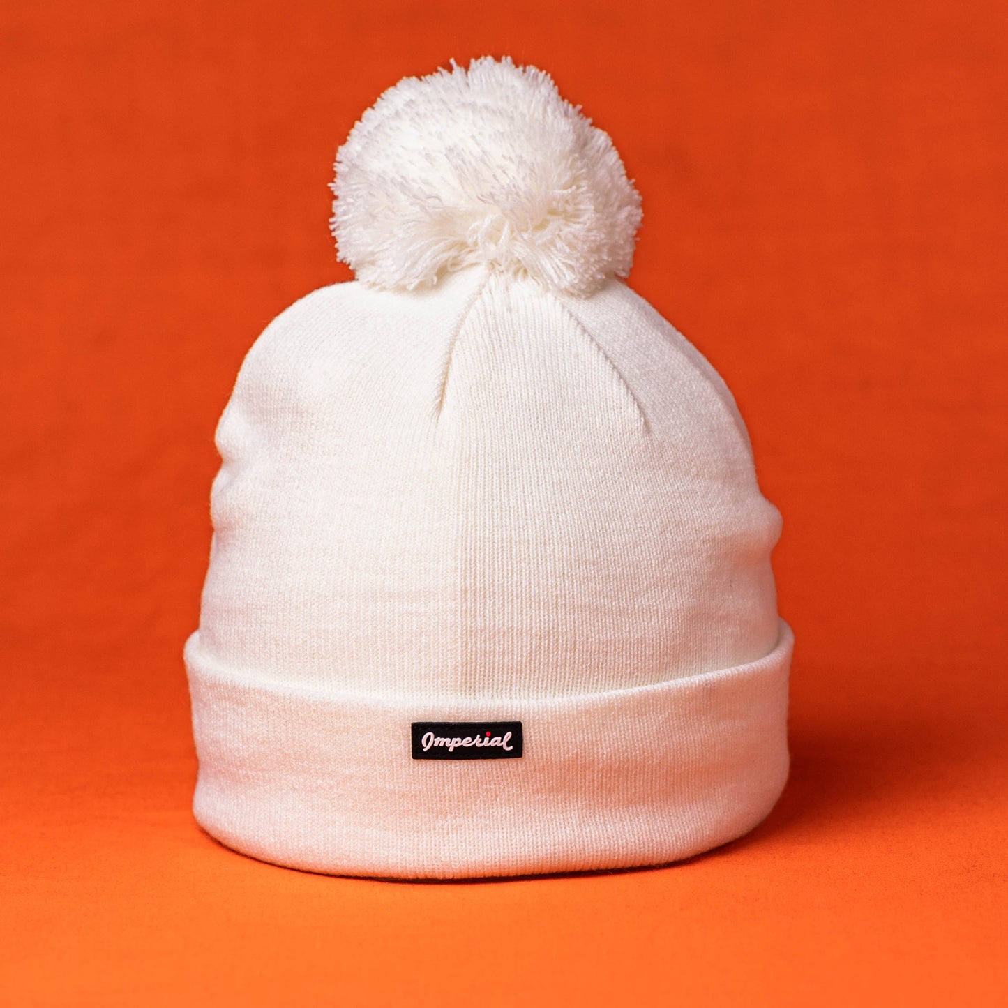 Cincy Beanie - White w/ Pom