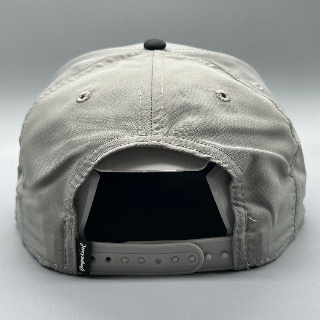 Two Tone Rope Hat - Grey Black w/ Red Offset