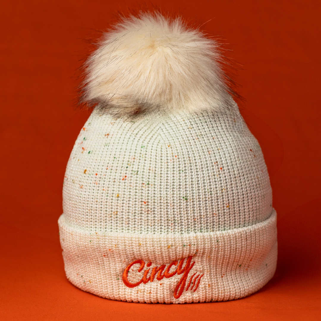 Cincy Beanie - Cream Confetti w/ Pom