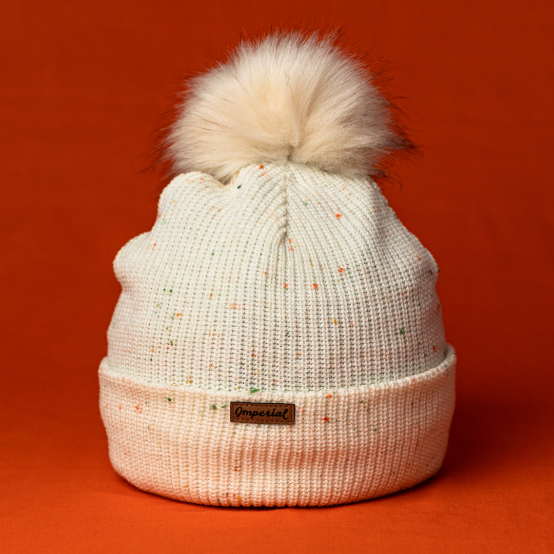 Cincy Beanie - Cream Confetti w/ Pom