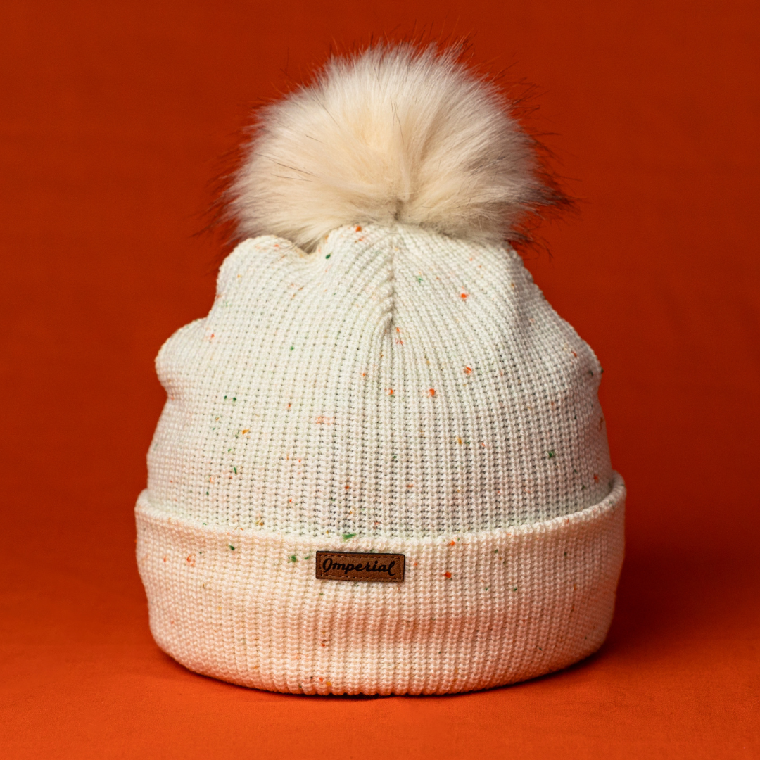 Cincy Beanie - Cream Confetti w/ Pom in