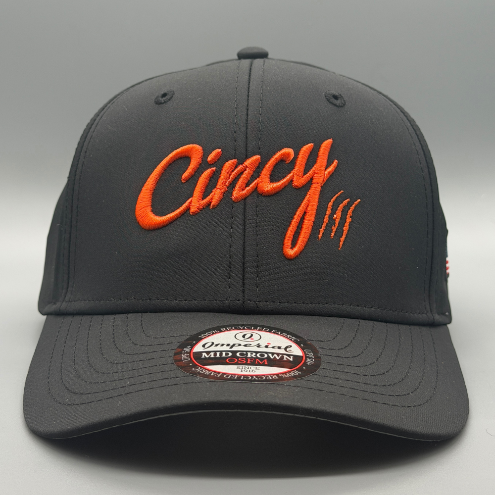 Performance Mid-Crown - Black w/ Orange Logo
