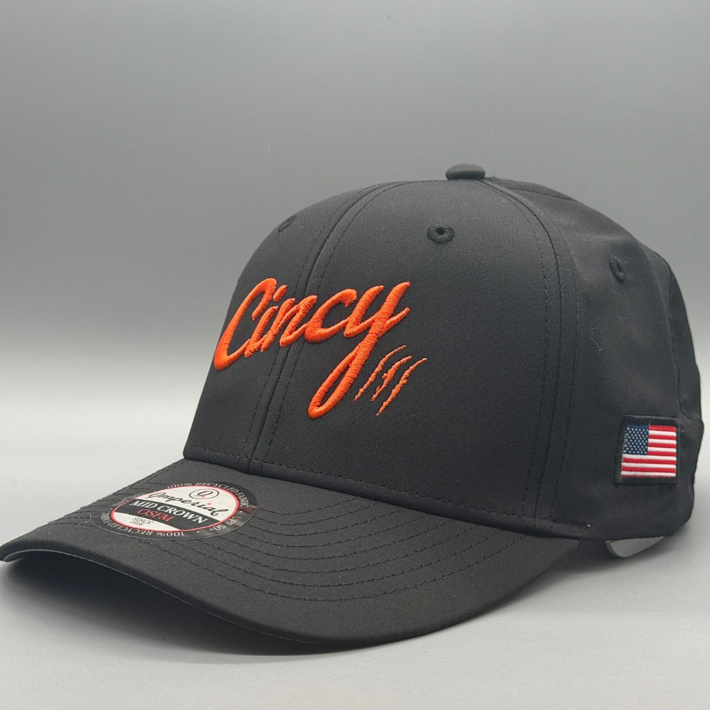 Performance Mid-Crown - Black w/ Orange Logo