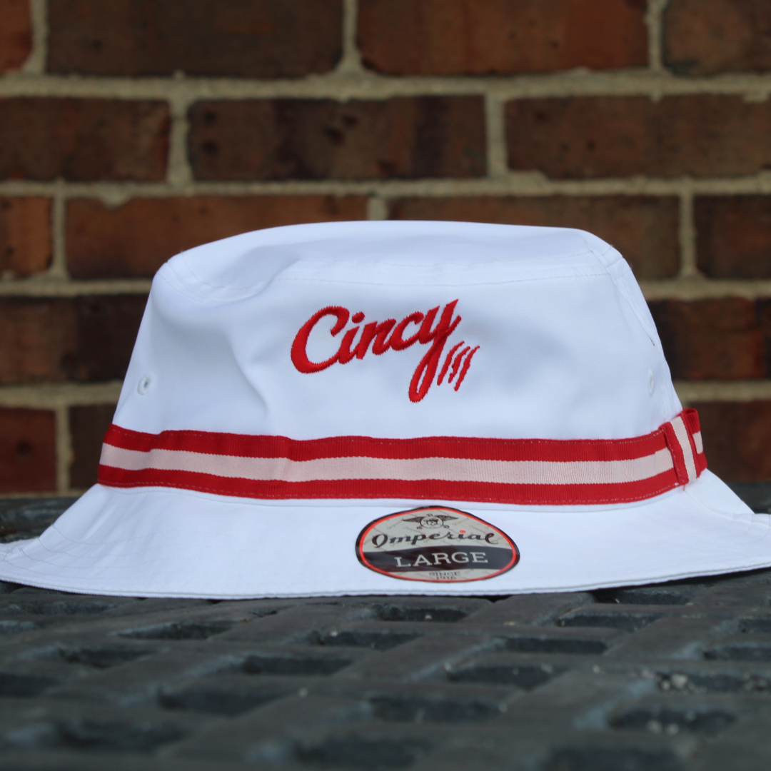 The Little Miami Bucket - White w/ Red Logo