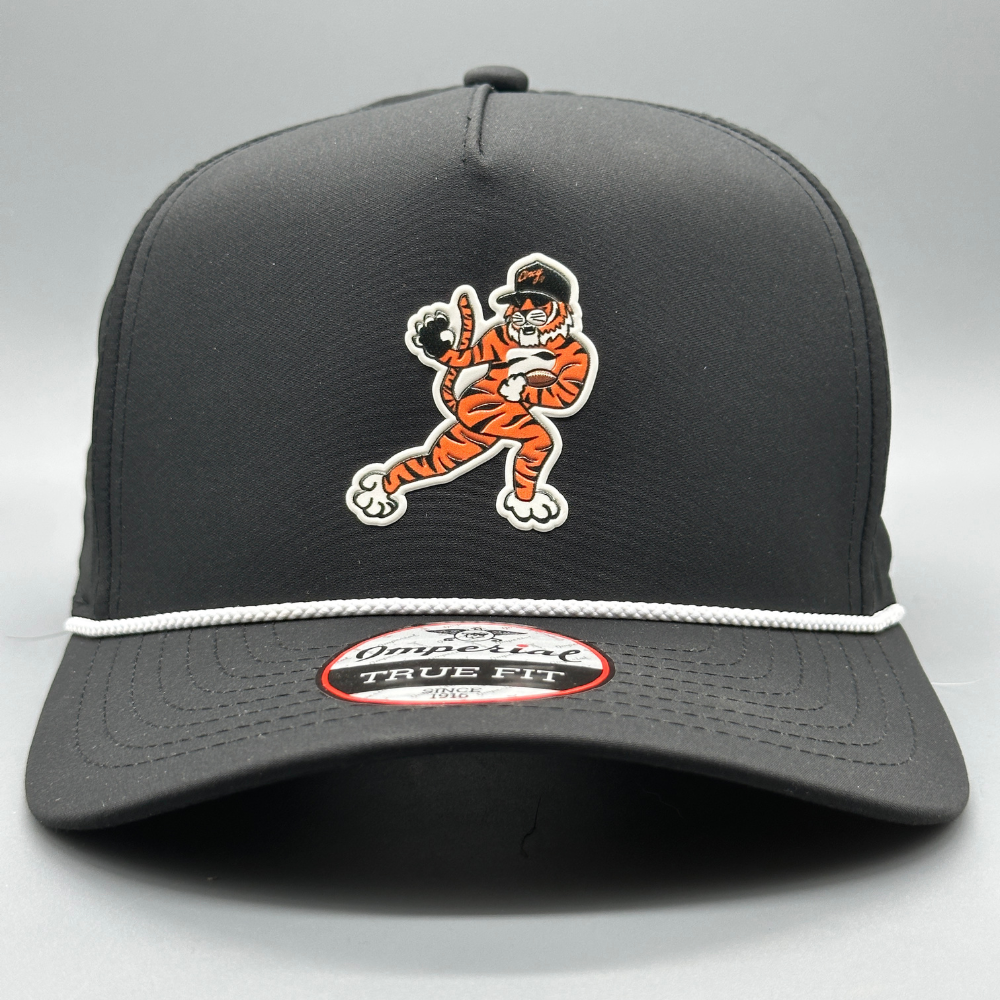 The Gridiron Tiger - 5 Panel OG Rope Hat - Black