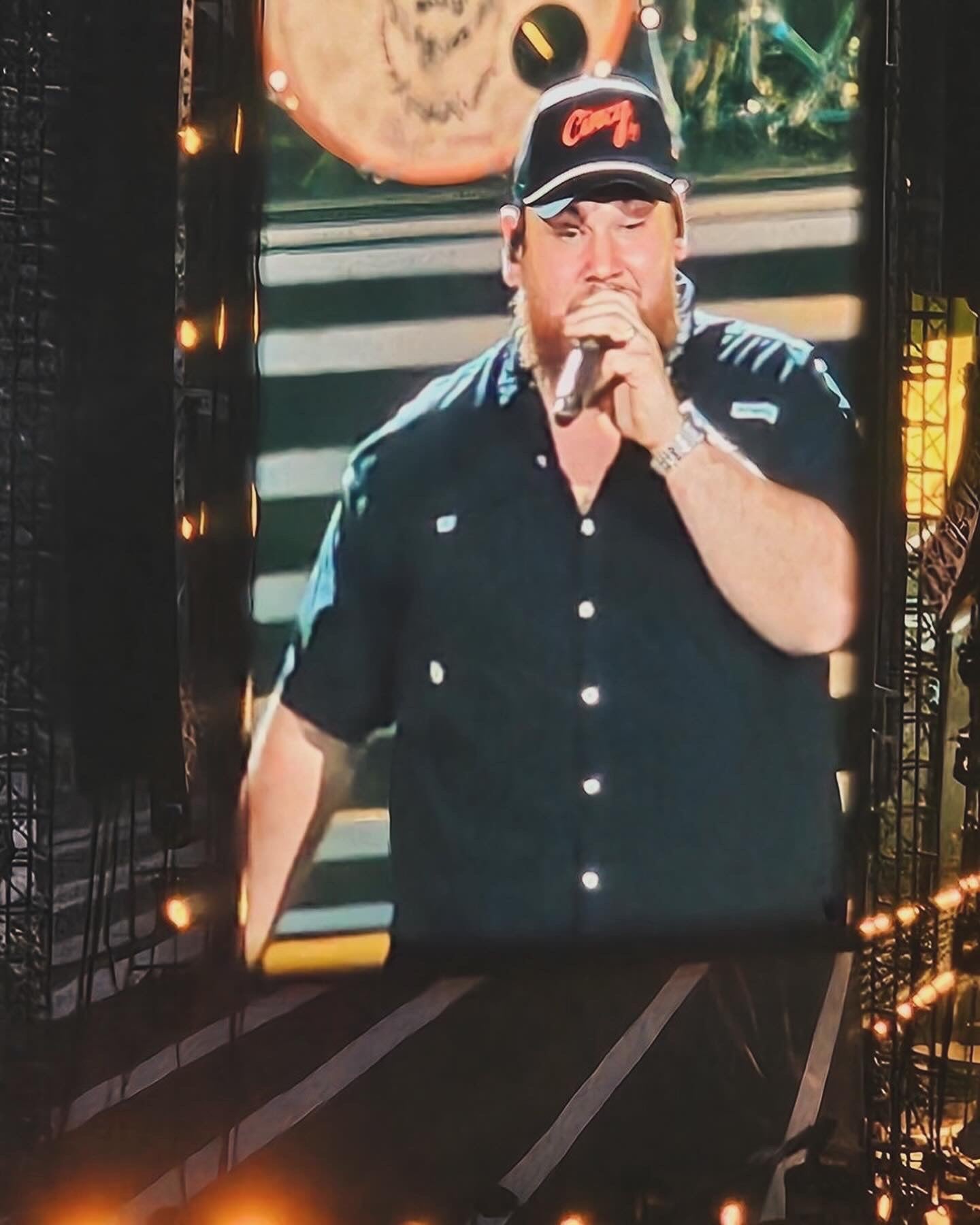 The Luke Combs - Mid-Crown Rope Hat - Black w/ Orange Logo