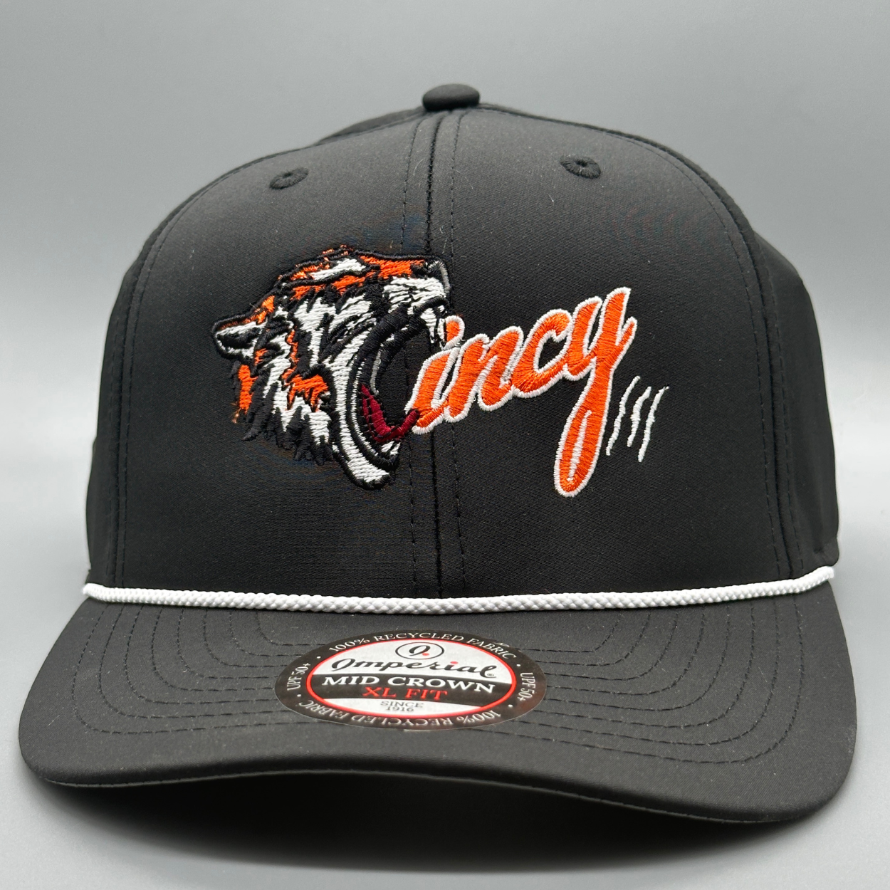 XL FIT - Roaring Tiger Cincy - Mid-Crown Rope Hat - Black