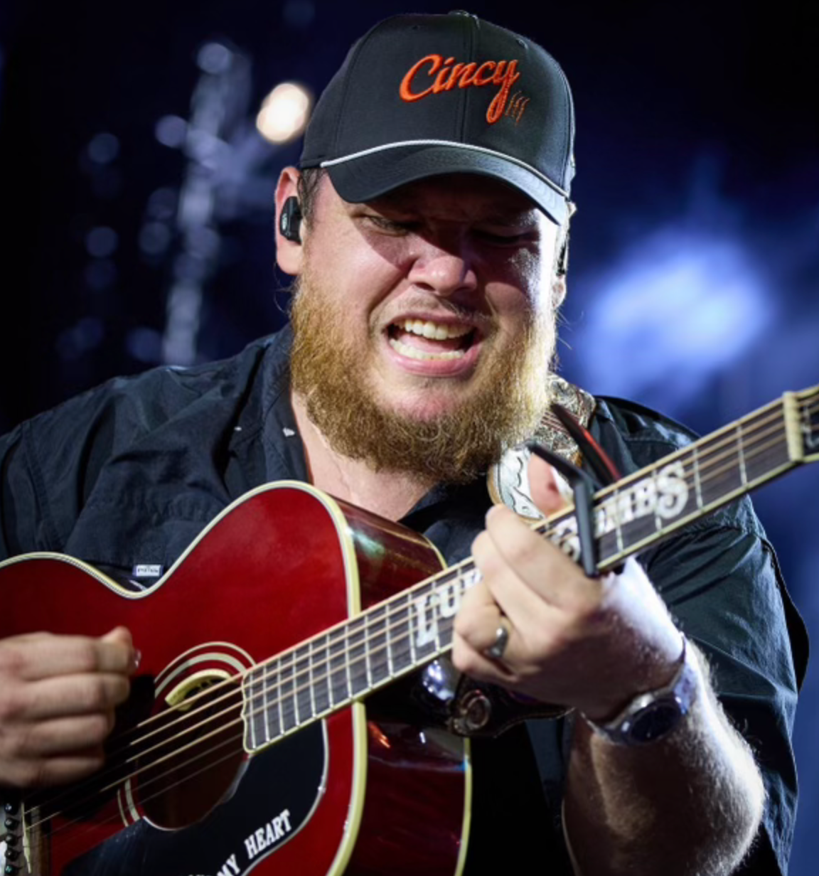 The Luke Combs - Mid-Crown Rope Hat - Black w/ Orange Logo
