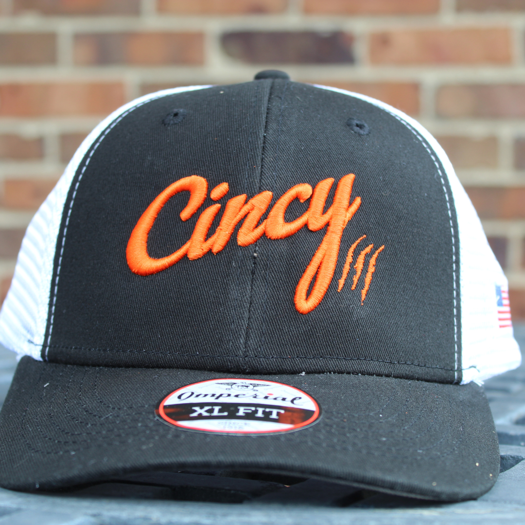 XL Mesh Back - Black w/ Orange Logo