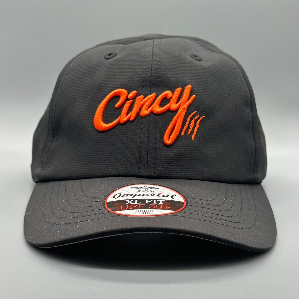 XL Performance Hat - Black w/ Orange Logo