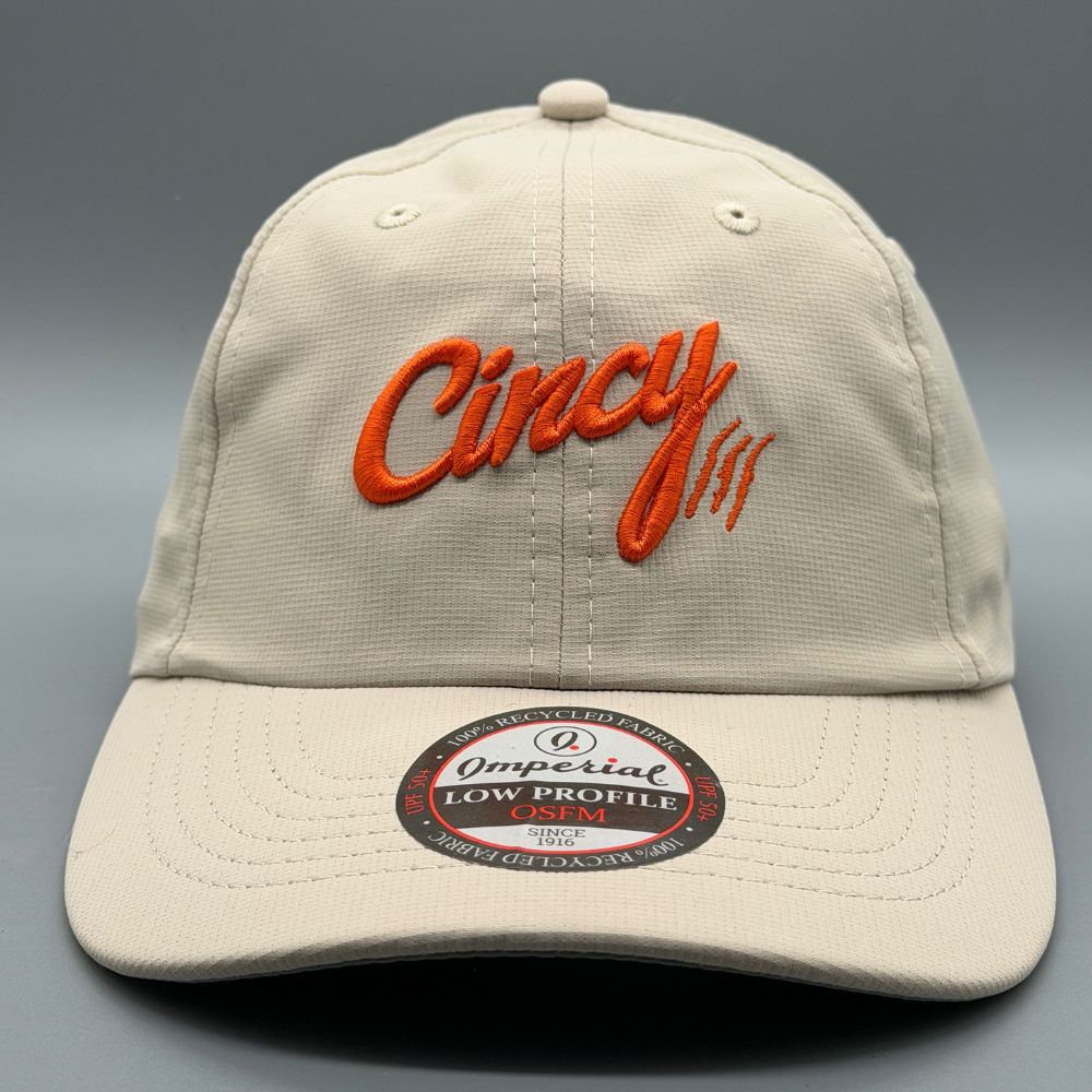 Lightweight Dad Hat - Putty w/ Orange Logo