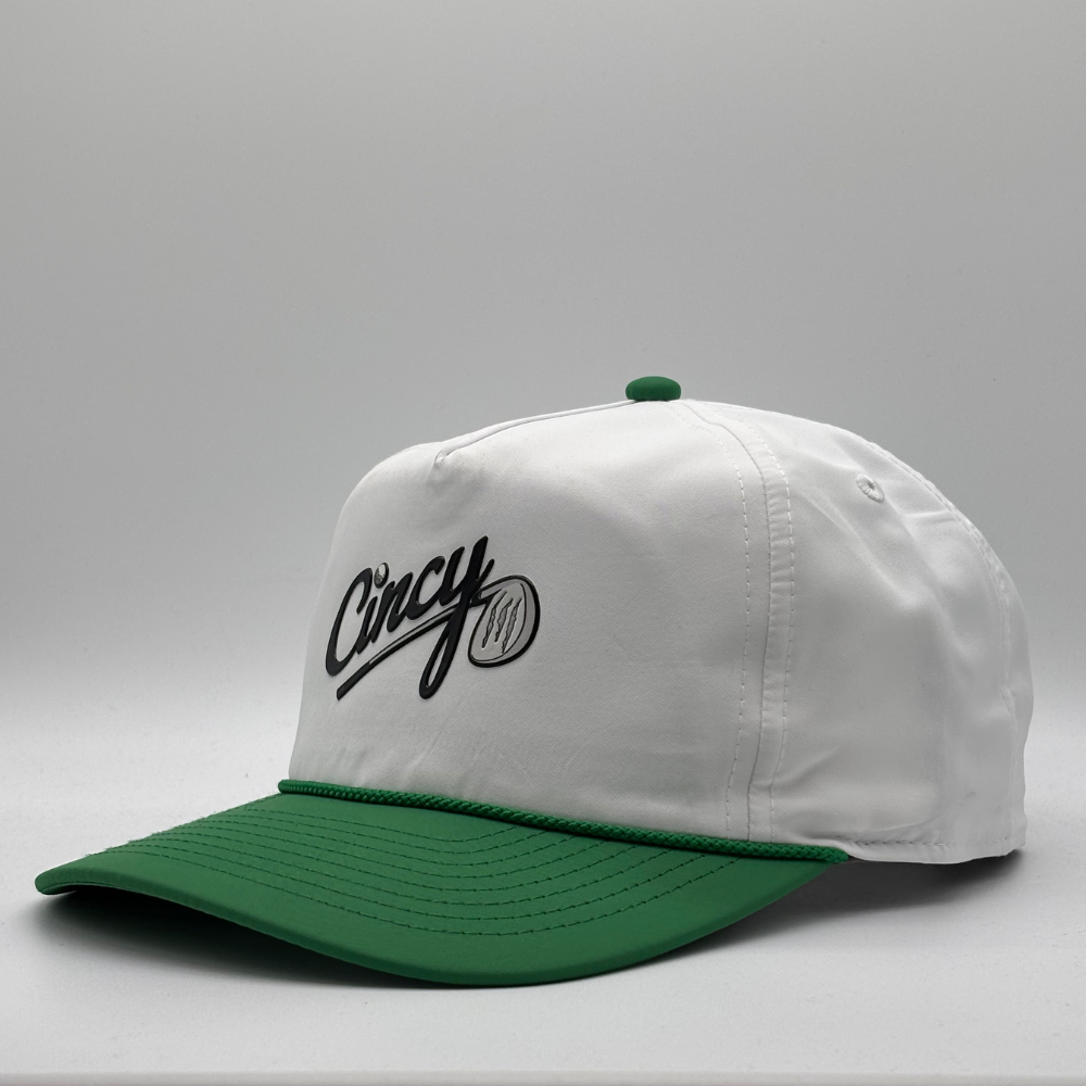Cincy Golf Logo - Soft Rope Hat - Green and White