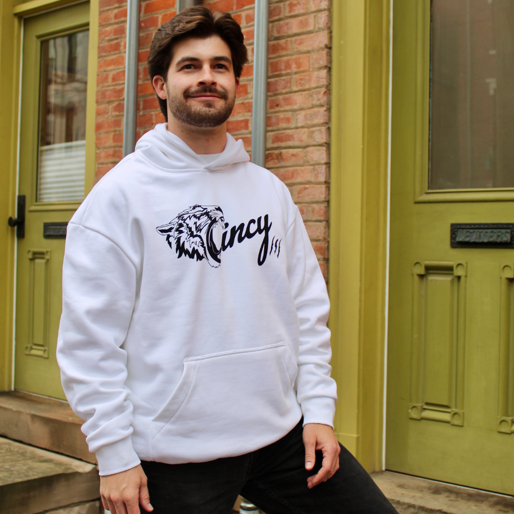 [PRE-ORDER] Roaring Tiger Hoodie - Oversized Heavyweight - White (runs large)