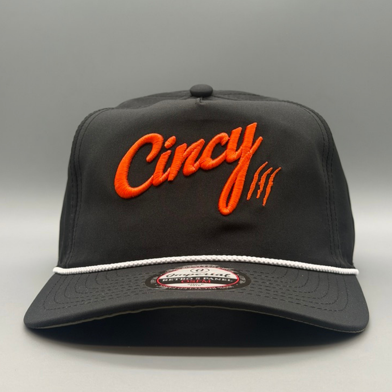 The Soft Rope Hat - Black w/ Orange Logo