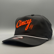 The Soft Rope Hat - Black w/ Orange Logo