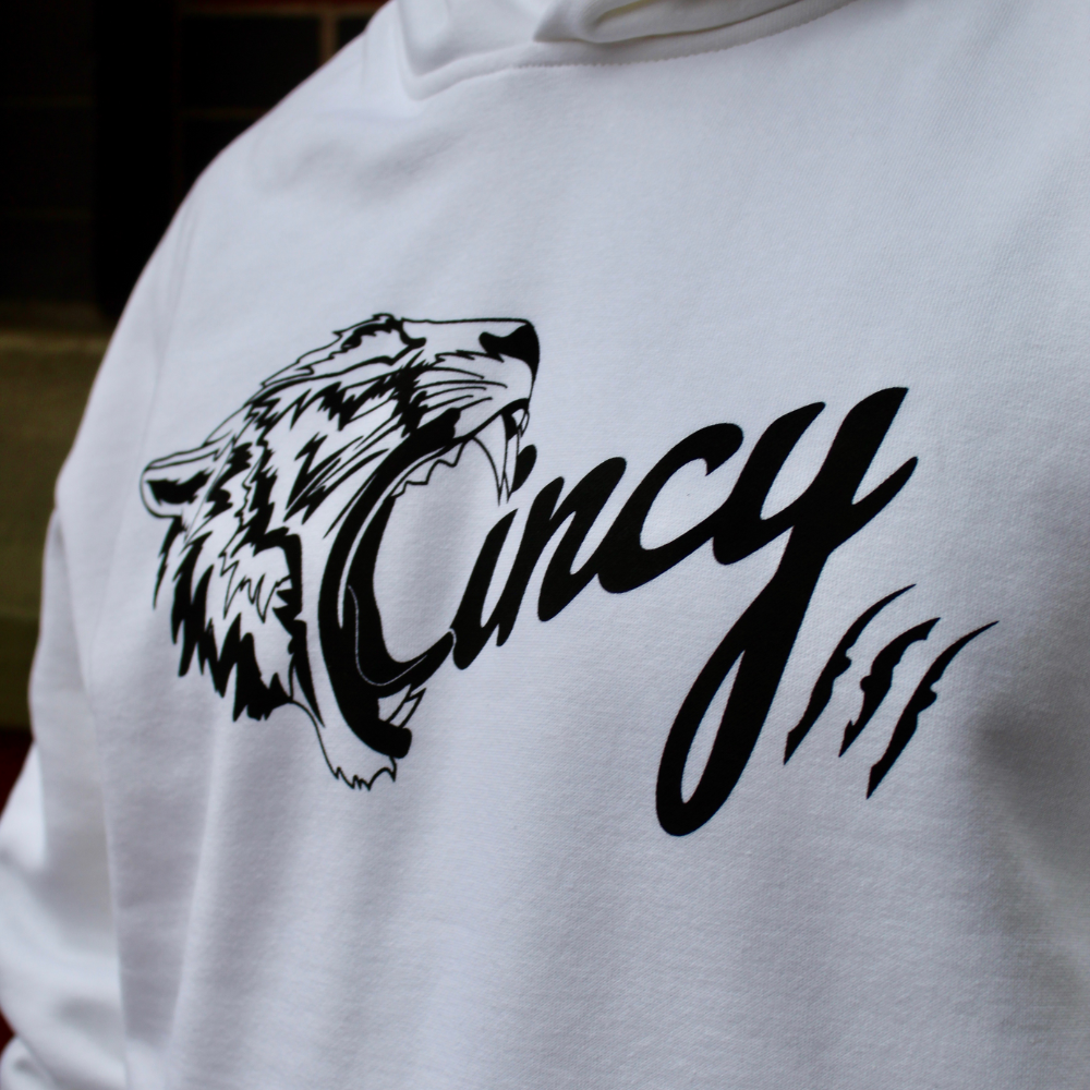 [PRE-ORDER] Roaring Tiger Hoodie - Oversized Heavyweight - White (runs large)