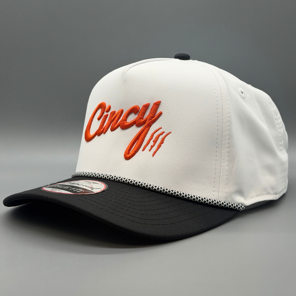 Back view of the white OG 5 Panel two-tone hat showing the adjustable strap closure
