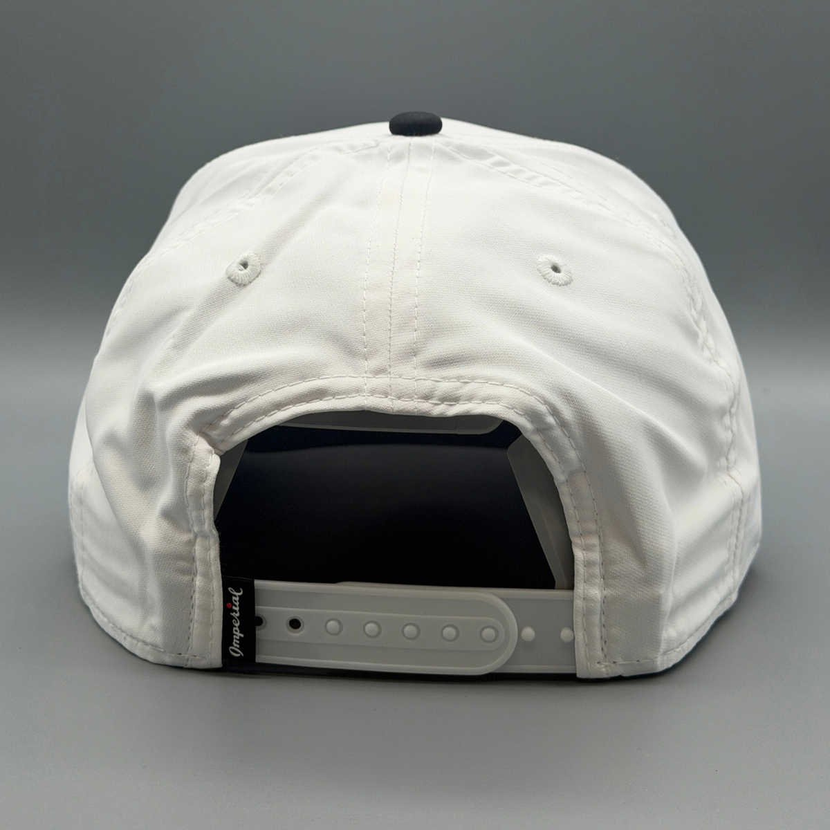 Angled view of the OG 5 Panel two-tone hat with orange Cincy logo and contrast rope trim on the brim