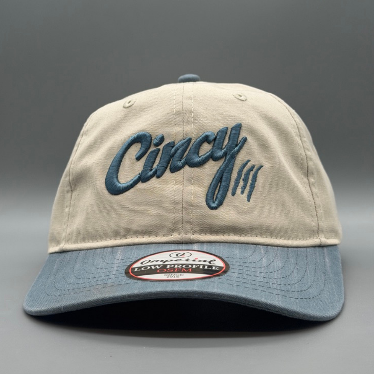Cotton Two Tone - Putty and Breaker Blue