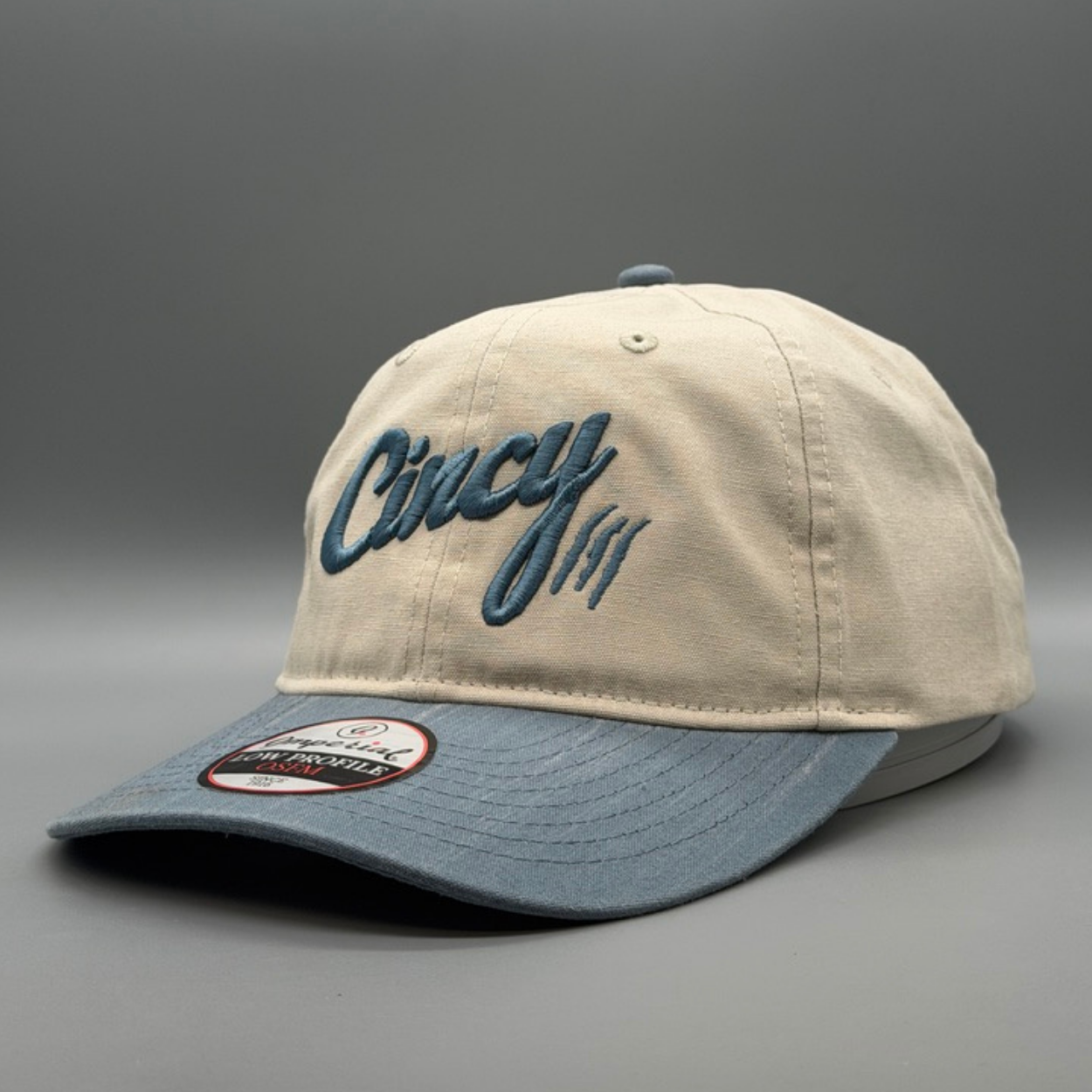 Cotton Two Tone - Putty and Breaker Blue