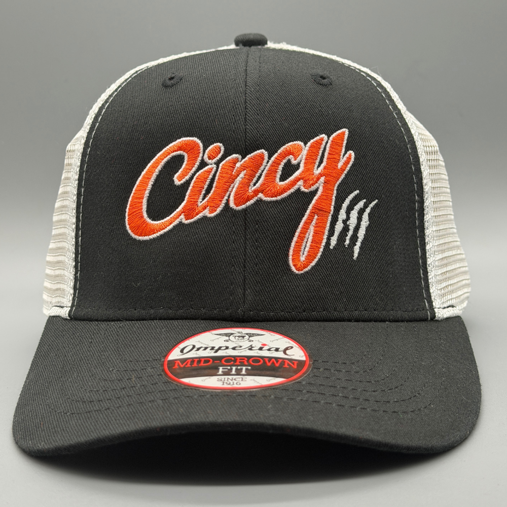 Mesh Back Mid-Crown - Black and Orange