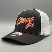 Mesh Back Mid-Crown - Black and Orange