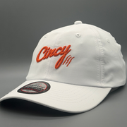 Junior Fit Performance - White w/ Orange Logo