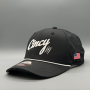 Mid-Crown Rope Hat - Black w/ White