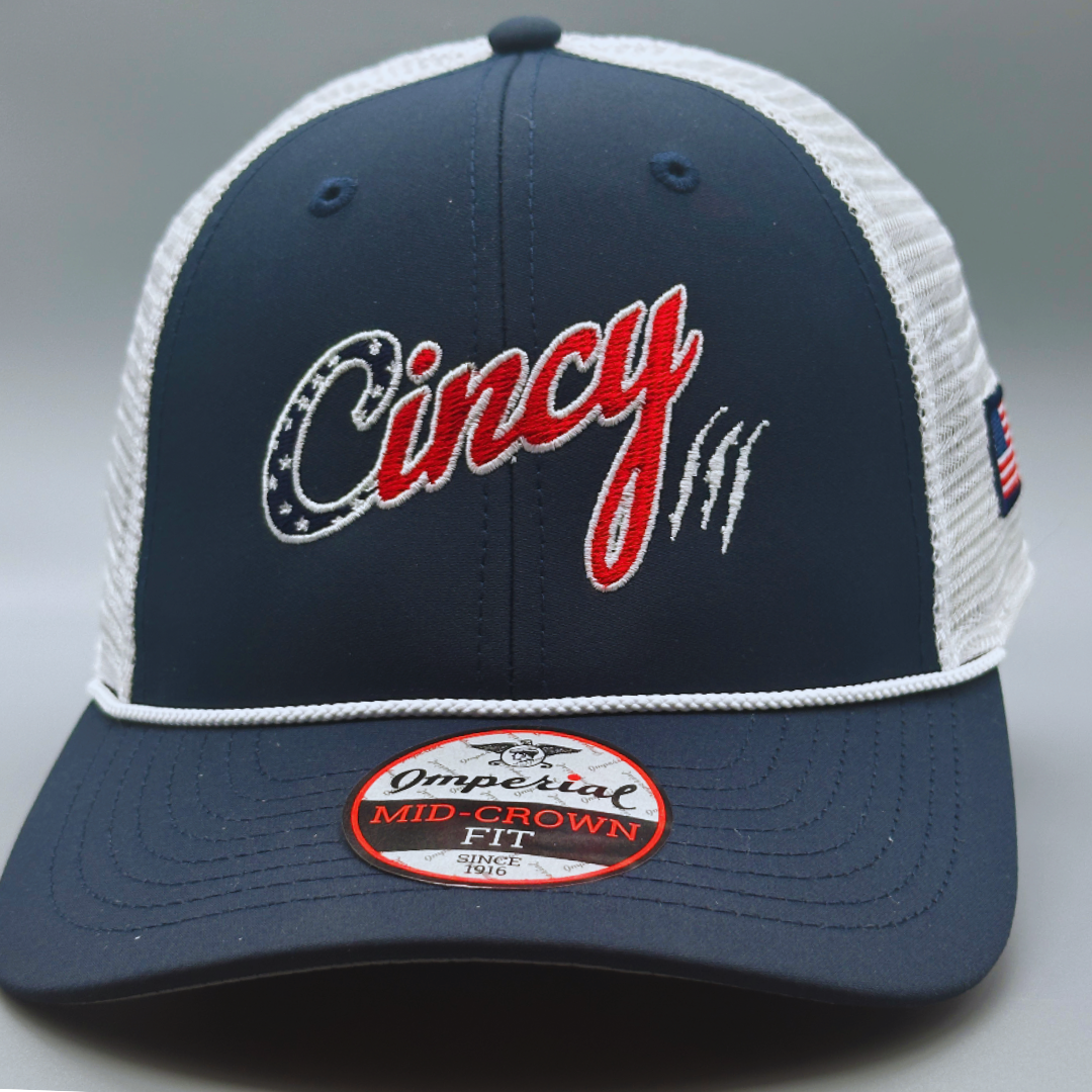 Star Spangled Cincy - Navy Mid-Crown Mesh Back