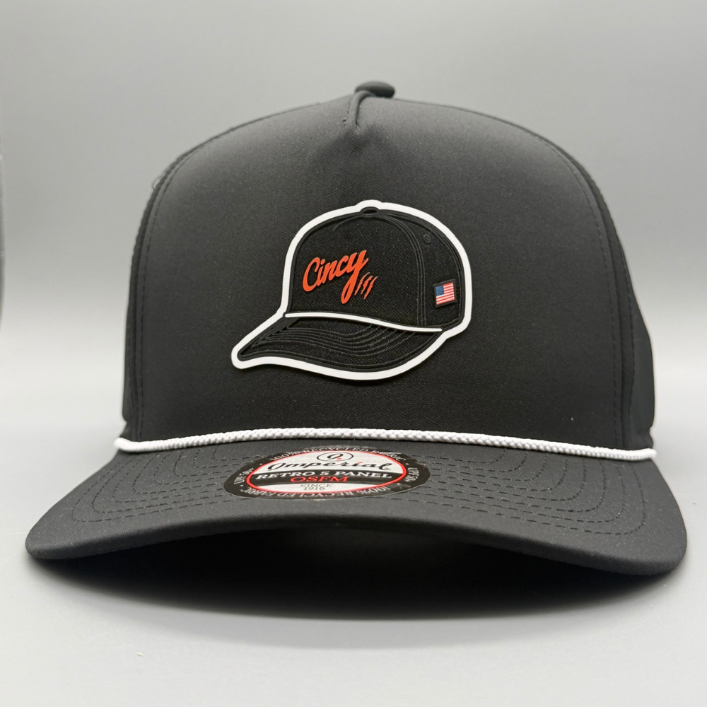 The Hat on a Hat - OG 5 Panel Rope Hat - Black