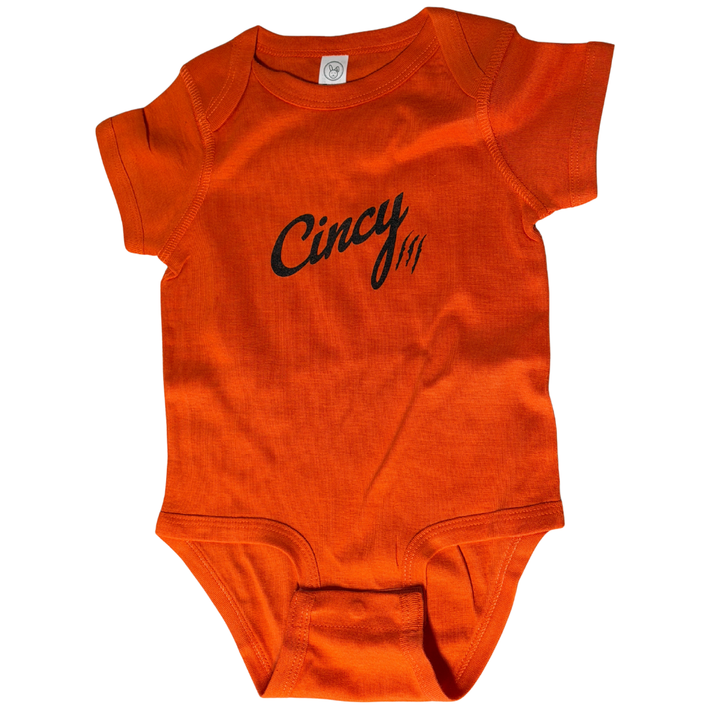 Cincy Onesie - Orange - 12 month