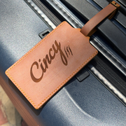 The Cincy Luggage Tag - Brown Leather