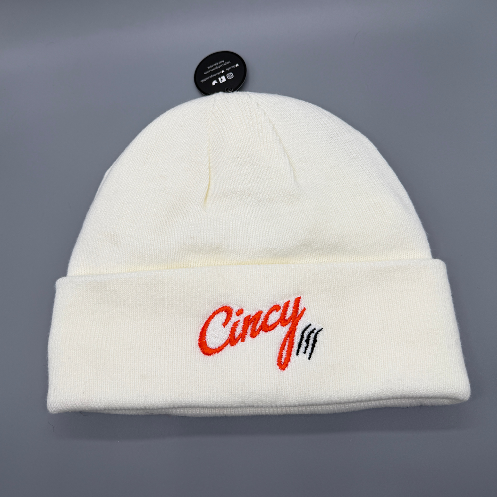 White Stocking Cap - Two Tone Logo