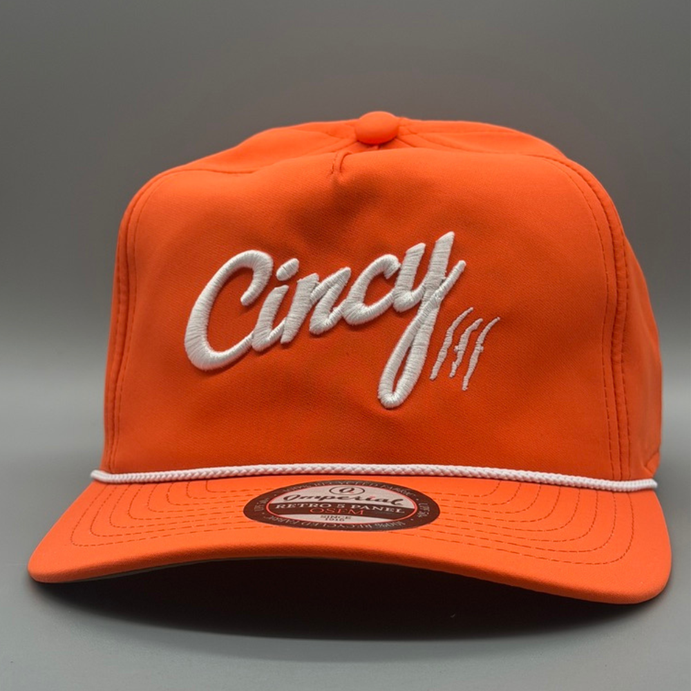 The Soft Rope Hat - Orange w/ White Logo, front view