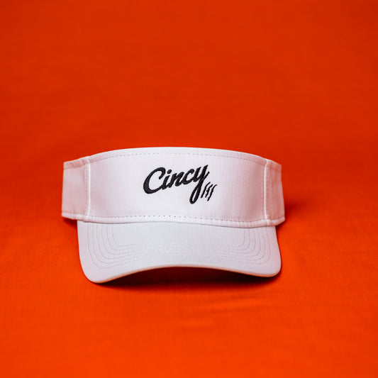 Cincy Visor - White with Black Logo
