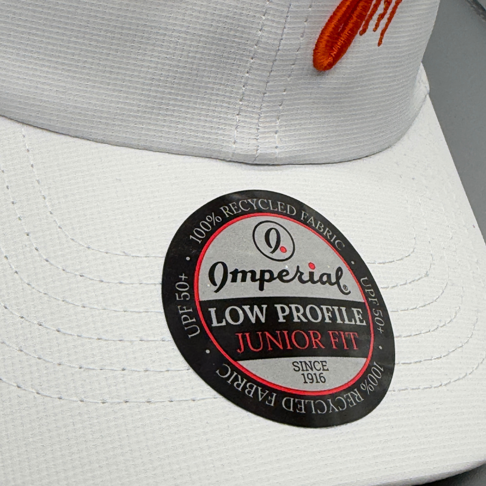 Junior Fit Performance - White w/ Orange Logo