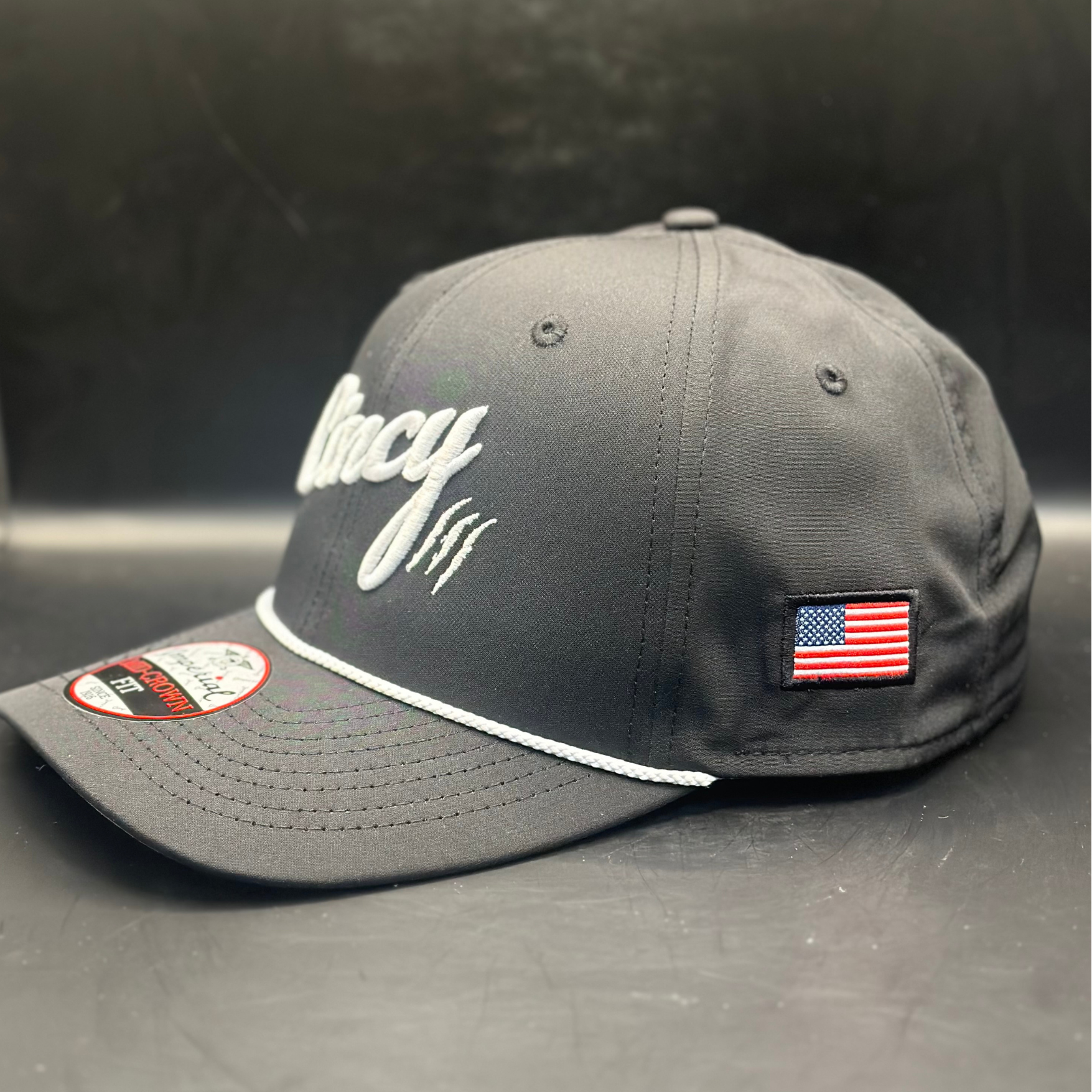 Mid-Crown Rope Hat - Black w/ White