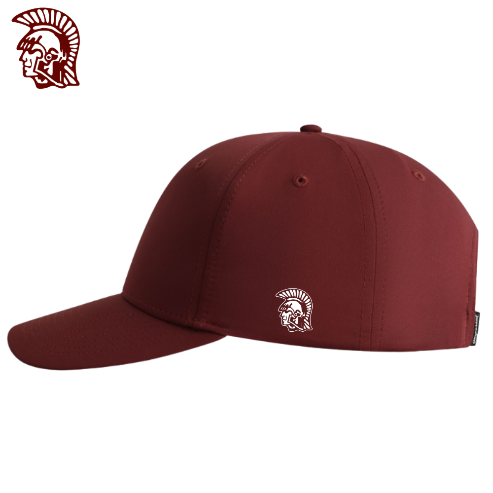 Sacred Heart Maroon Mid-Crown Ballcap - Side view with white logo