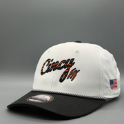 Striped Cincy - Mid-Crown Rope Hat - Two Tone