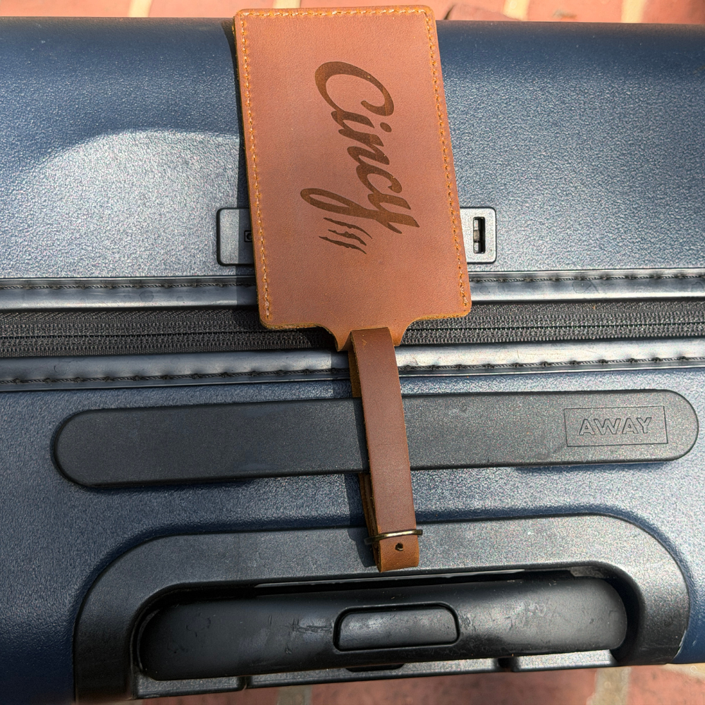 The Cincy Luggage Tag - Brown Leather