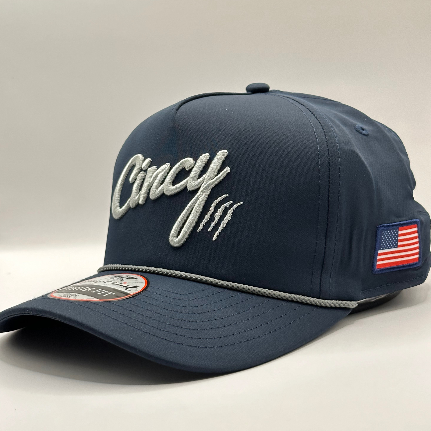 Navy and Silver - 5 Panel Rope Hat