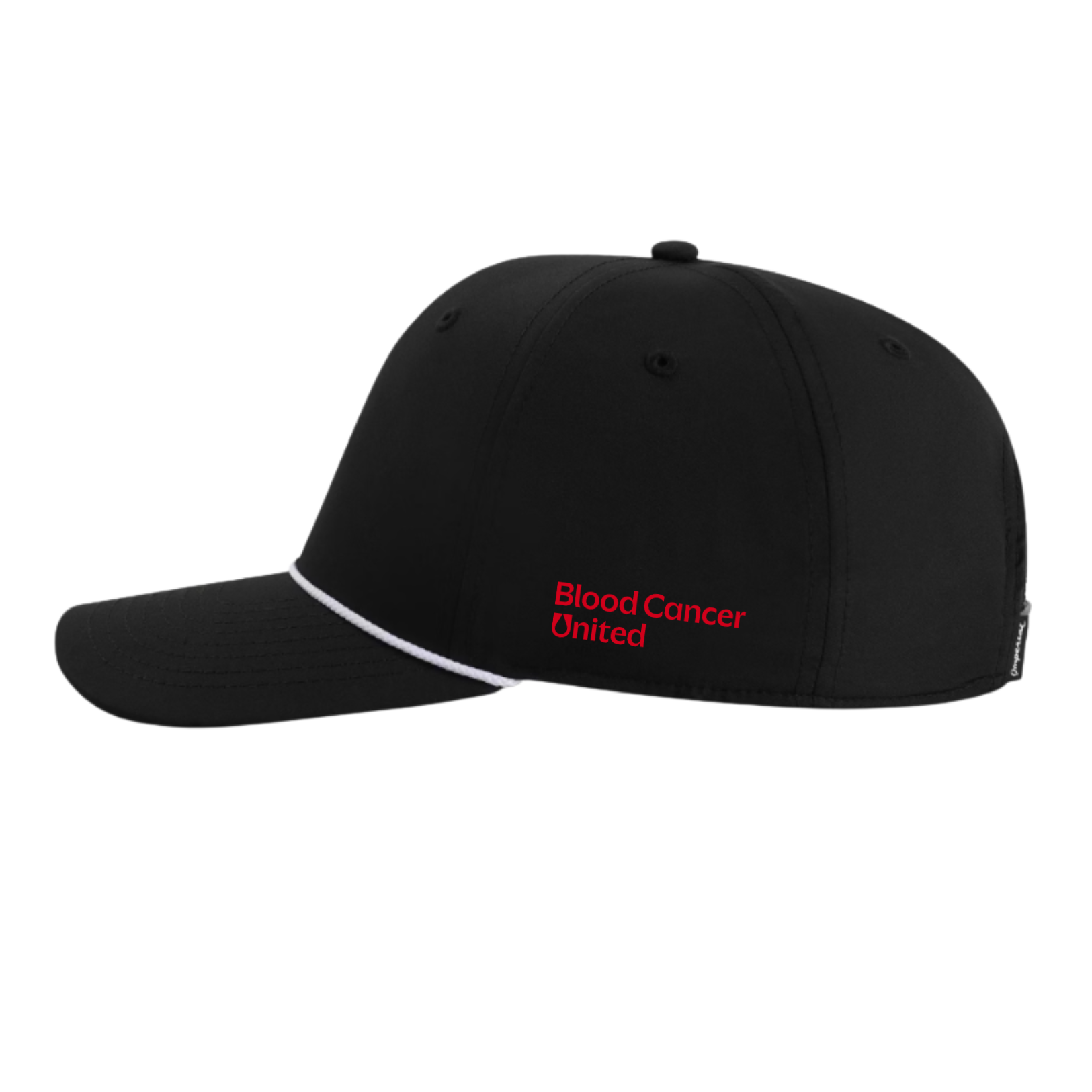 Blood Cancer United Black Mid-Crown Rope Hat - Front