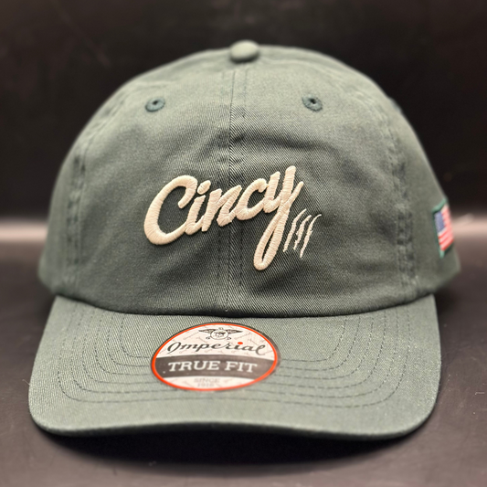 Cotton Dad Hat - Green w/ Cream Logo