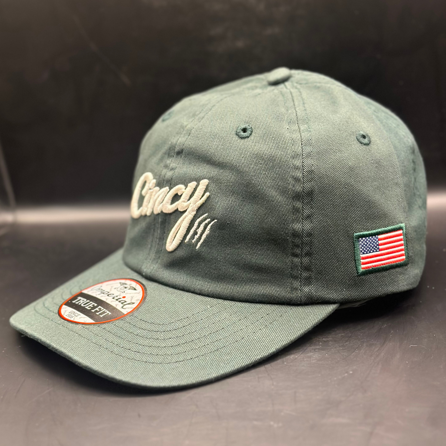 Cotton Dad Hat - Green w/ Cream Logo