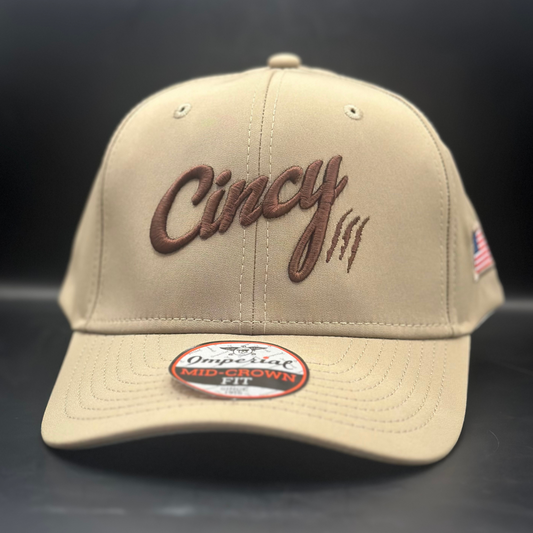 Mid-Crown Performance - Khaki w/ Brown Logo