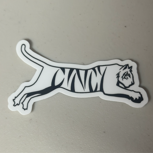 Cincy Tiger Sticker - White