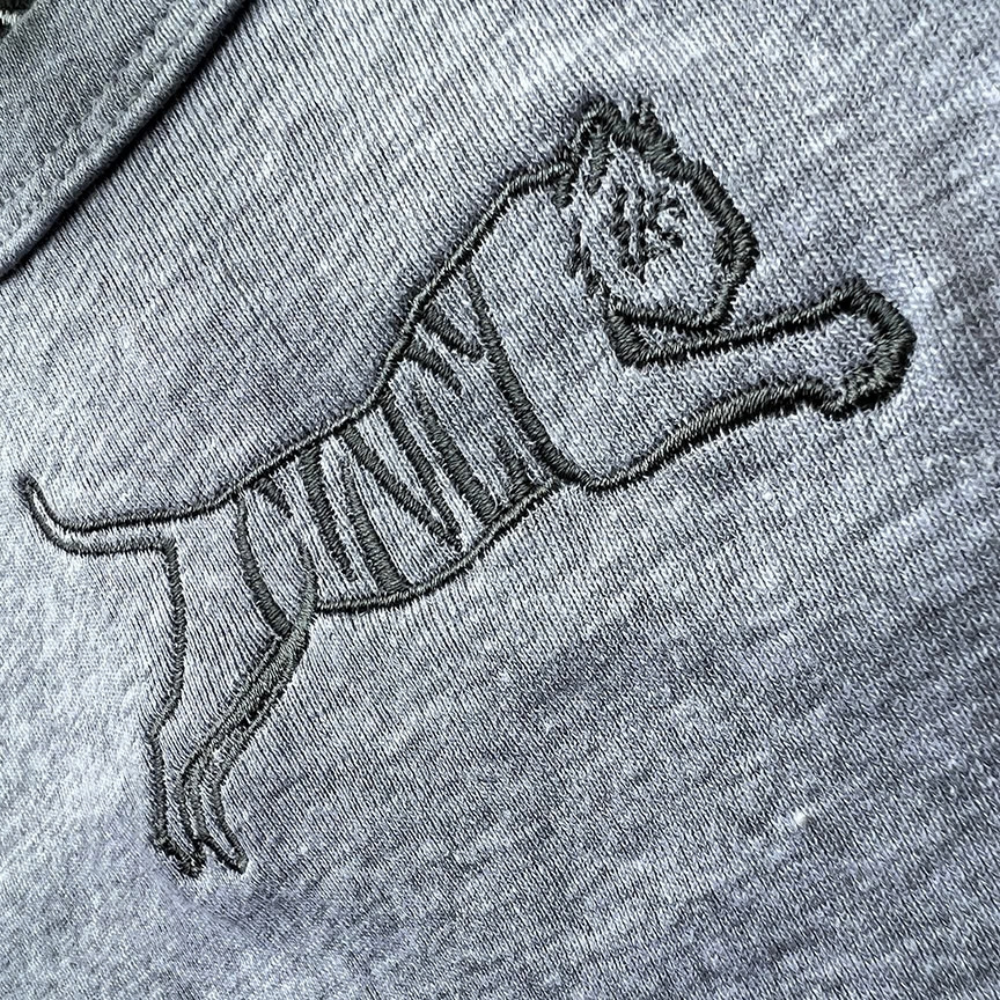 Grey Women's Micro Rib Baby Tee - Embroidered "Cincy" Tiger (2-3 Week Shipping)