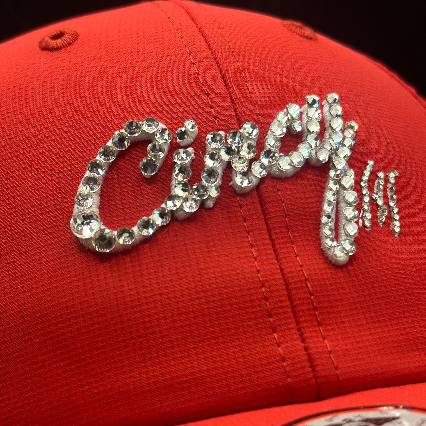 Structured Golf Hat - Red with BLING Logo