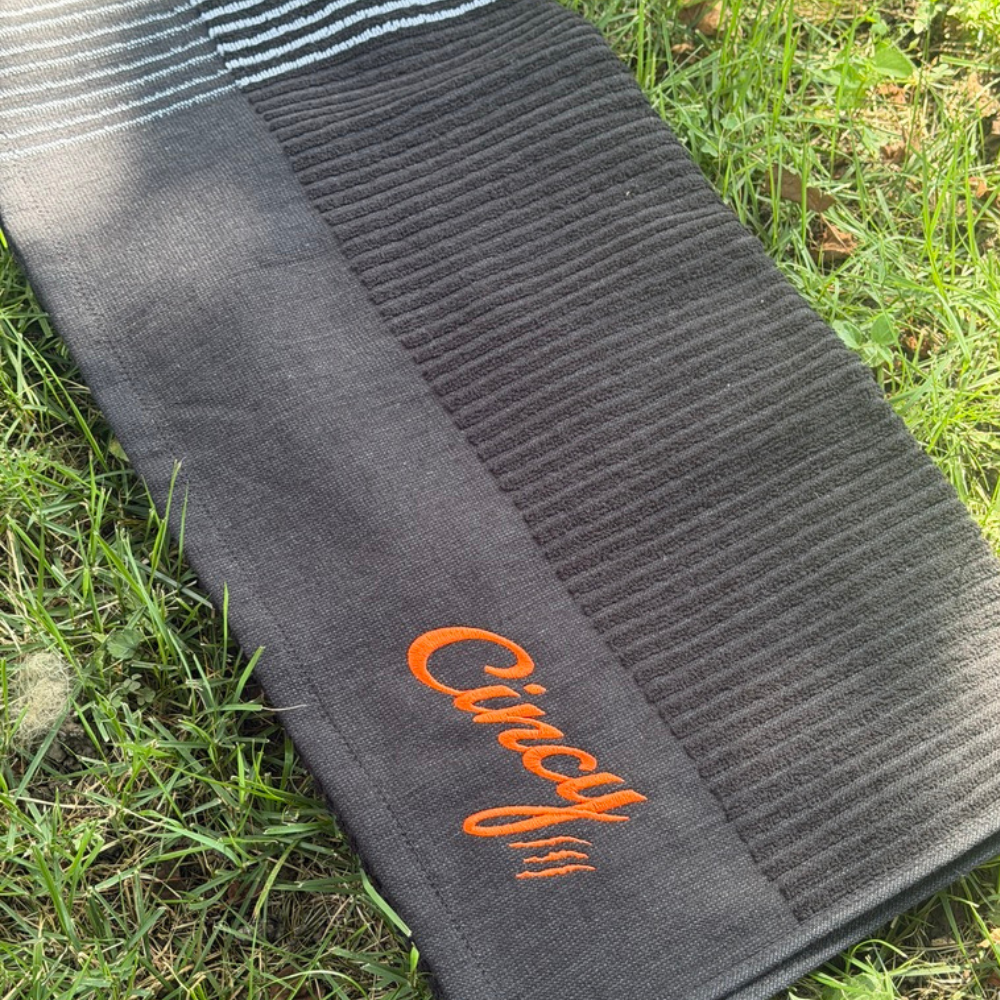 The Cincy Golf Towel - Winston Collection - Black, folded view